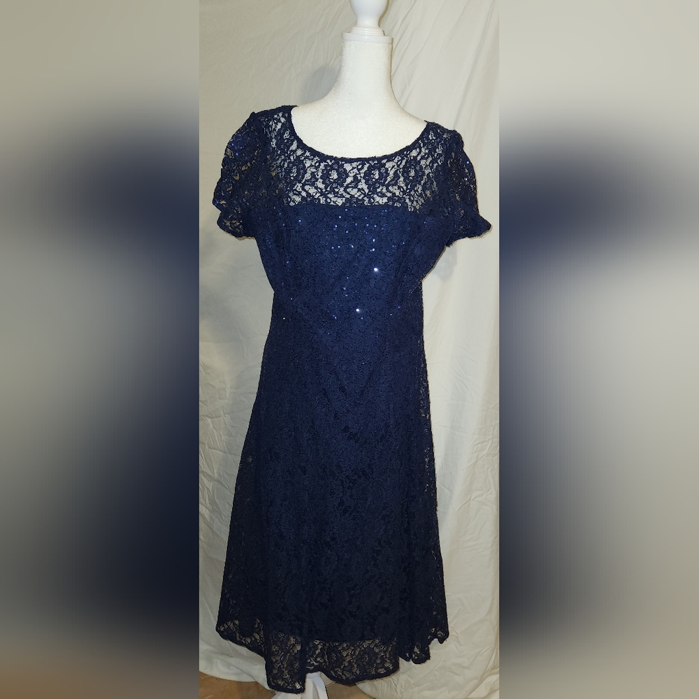 Navy sequin formal dress